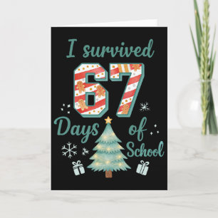 Tarjeta Sobreviví 67 Días De Escuela Navidad Profesor Estu