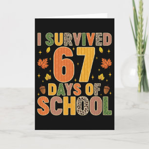 Tarjeta Sobreviví 67 Días De Escuela Profesor Divertido Ni