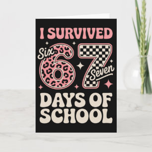 Tarjeta Sobreviví 67 Días De Escuela Seis Siete Estudiante