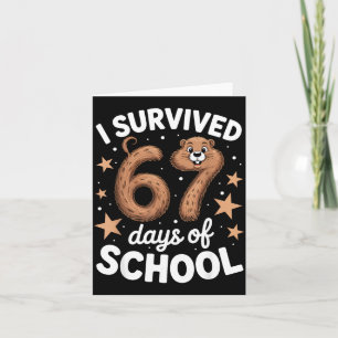 Tarjeta Sobreviví 67 Días De La Escuela Día De La Marmota