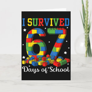 Tarjeta Sobreviví 67 Días De La Escuela Número 67 Seis Sie