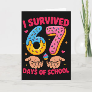 Tarjeta Sobreviví 67 Días De Maestra De Escuela Niños Dive