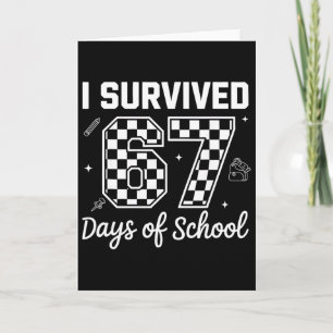 Tarjeta Sobreviví 67 días de maestros de escuela niños div
