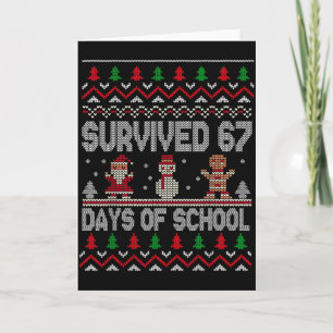 Tarjeta Sobreviví 67 Días De Navidad Escolar Té Para Estud