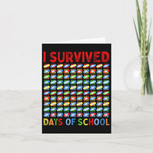Tarjeta Sobreviví A 100 Días De Maestros De Escuela, Niños
