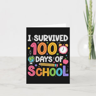 Tarjeta Sobreviví A 100 Días De Profesores Escolares Estud