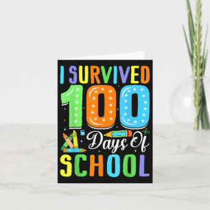 Tarjeta Sobreviví A Los 100 Días De Escuela 100 Días De Es