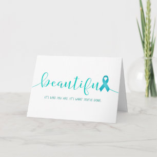 Tarjeta Sobreviviente de cáncer ovárico eres hermosa