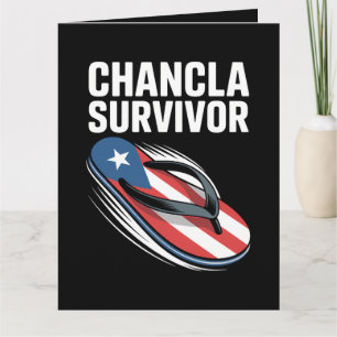 Tarjeta Sobreviviente de chancla chiste español divertido