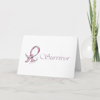 Tarjeta Sobreviviente de cinta rosa