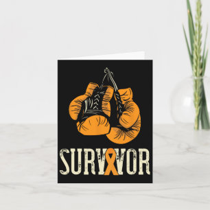 Tarjeta Sobreviviente de leucemia Naranja de boxeo Cinta L
