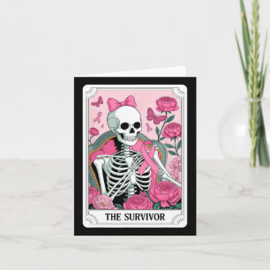 Tarjeta Sobreviviente del cáncer de mama Skeleton Tarot Fl
