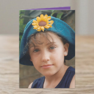 Tarjeta Sobrina especial cumpleaños foto púrpura blanca