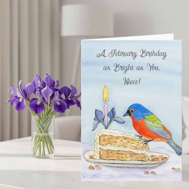 Tarjeta Sobrina Feliz cumpleaños de febrero Pintado escrib (Subido por el creador)