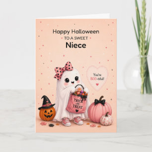 Tarjeta Sobrina Halloween Fantasma Lindo