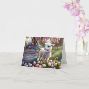 Tarjeta Sobrina nieta Feliz Pascua Animales y Huevos lindo