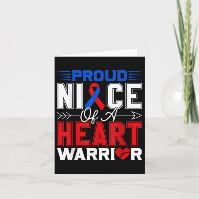 Tarjeta Sobrina Orgullosa De Un Guerrero Del Corazón Mes D (Anverso)