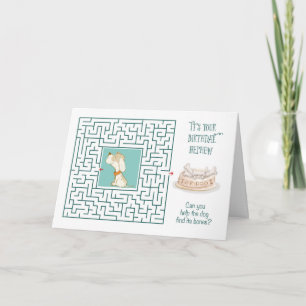 Tarjeta Sobrino asombroso cumpleaños puzzle Maze Dog