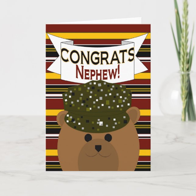 Tarjeta Sobrino - ¡El soldado del ejército felicita! (Anverso)