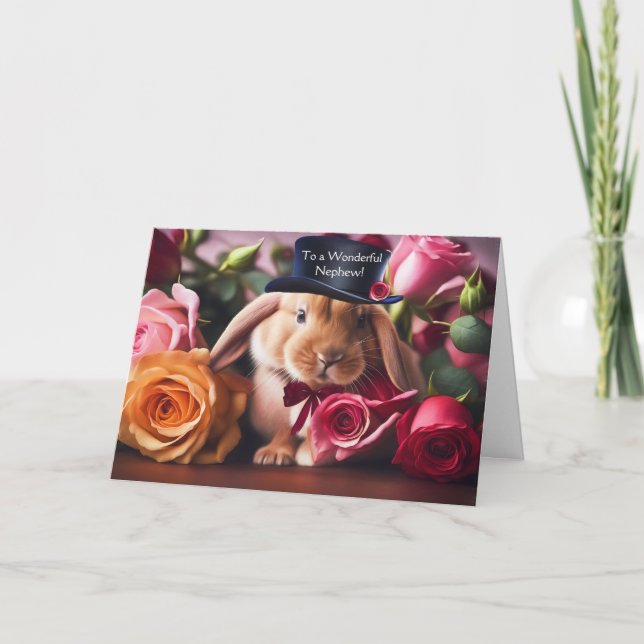 Tarjeta Sobrino feliz Día de San Valentín Rosas flores y l (Anverso)