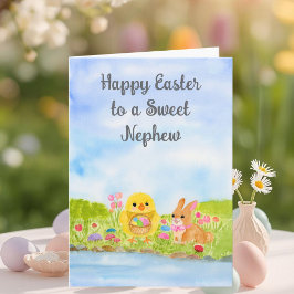 Tarjeta Sobrino Feliz Pascua Pollito