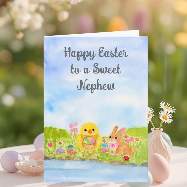 Tarjeta Sobrino Feliz Pascua Pollito  (Subido por el creador)