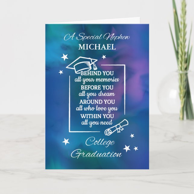 Tarjeta Sobrino personaliza oferta de graduación universit (Anverso)