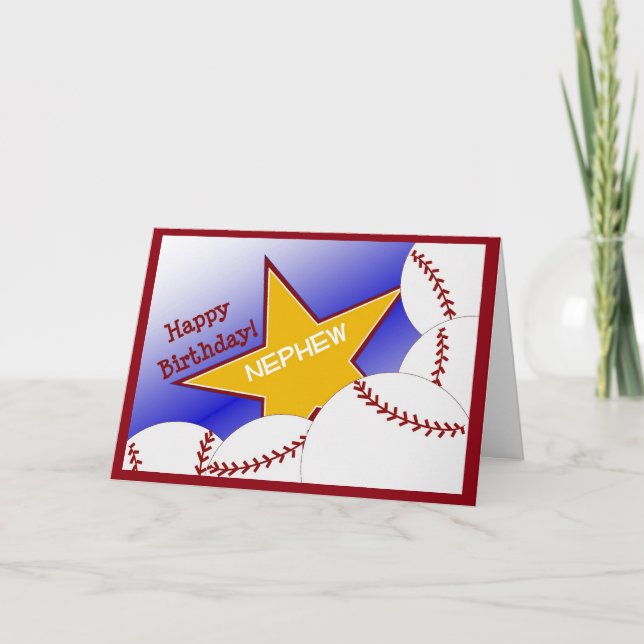 Tarjeta Sobrino - sobrino cariñoso del béisbol del feliz (Anverso)