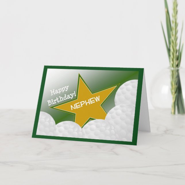 Tarjeta Sobrino - sobrino cariñoso del golf del feliz (Anverso)