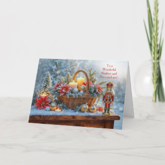 Tarjeta Sobrino y Esposa Fiestas de Navidad con Canasta