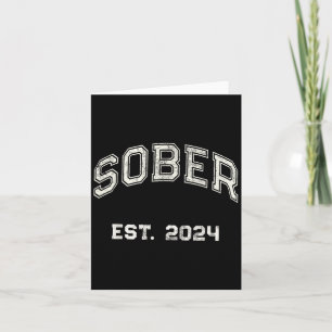 Tarjeta Sobrio Vintage Est. 2024 Afirmación Sobriedad Aa M
