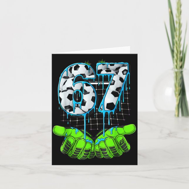 Tarjeta Soccer 67 Six Seven Funny Gen Alpha Meme  (Anverso)
