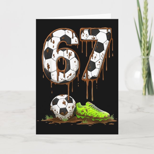 Tarjeta Soccer 67 Six Seven Meme Boys Teens Kids Gen Alpha (Anverso)