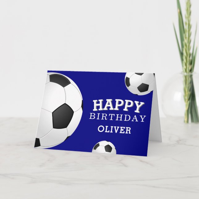 Tarjeta Soccer Football Balls Sports Happy Birthday Kids (Anverso)