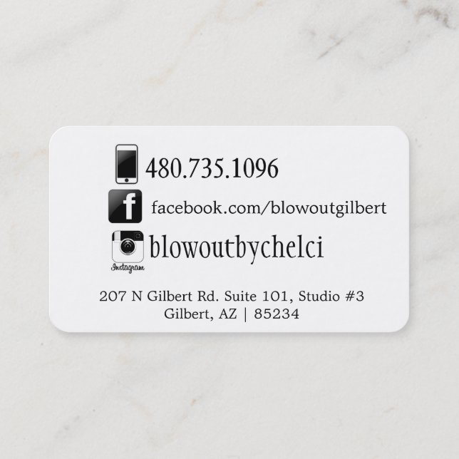 tarjeta social del estilista de los medios (Reverso)