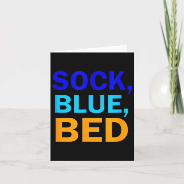 Tarjeta Sock Blue Bed _ Awesome Sock Blue Bed  (Anverso)