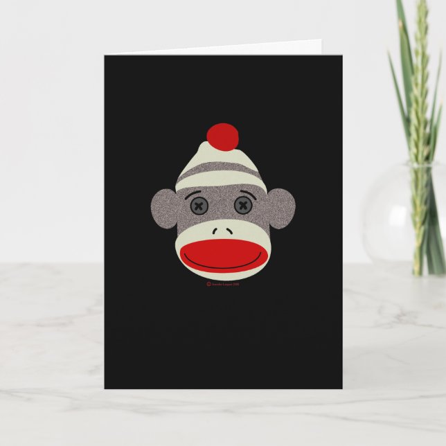 Tarjeta Sock Monkey Face (Anverso)