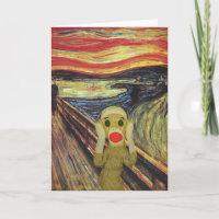 Tarjeta Sock Monkey Scream
