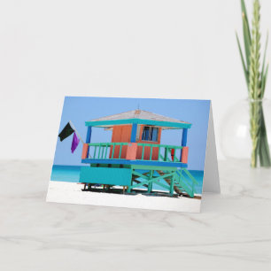 Tarjeta socorrista turquesa de durazno