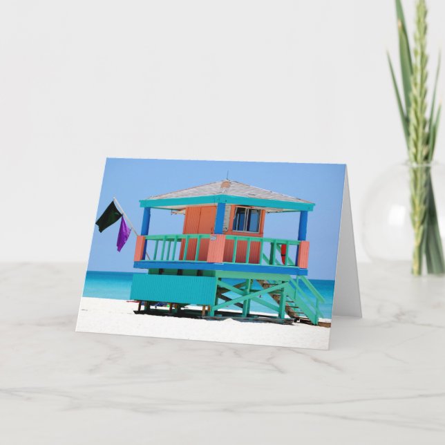 Tarjeta socorrista turquesa de durazno (Anverso)