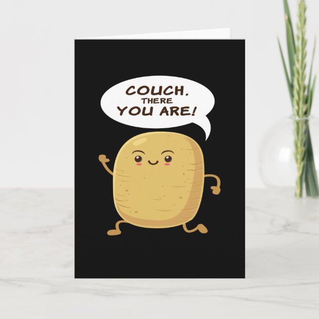 Tarjeta Sofá Ahí Estás Vegan Potato (Anverso)
