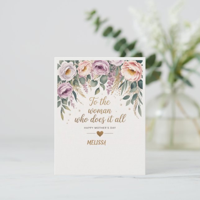 Tarjeta sofisticada del Día de la Madre (Anverso de pie)