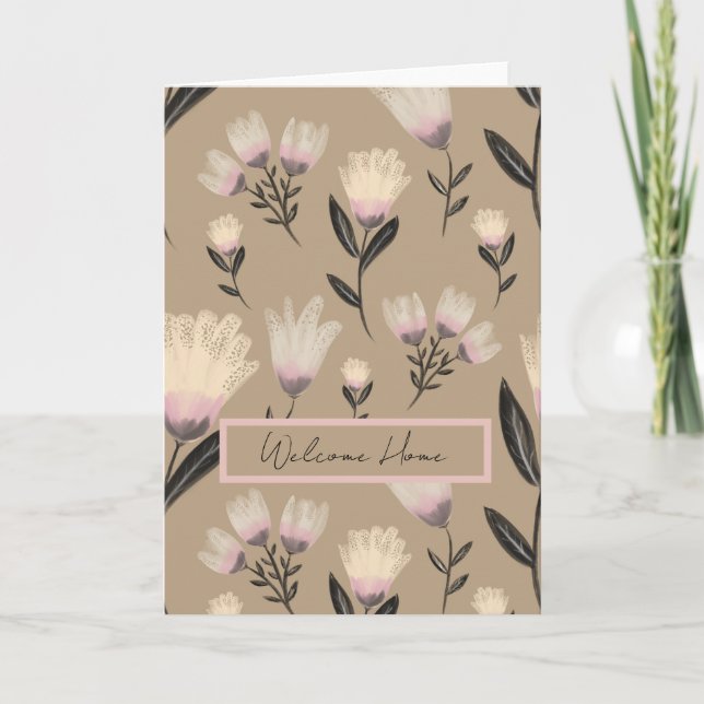 Tarjeta Soft Blush Botanical Floral Greeting Card  (Anverso)