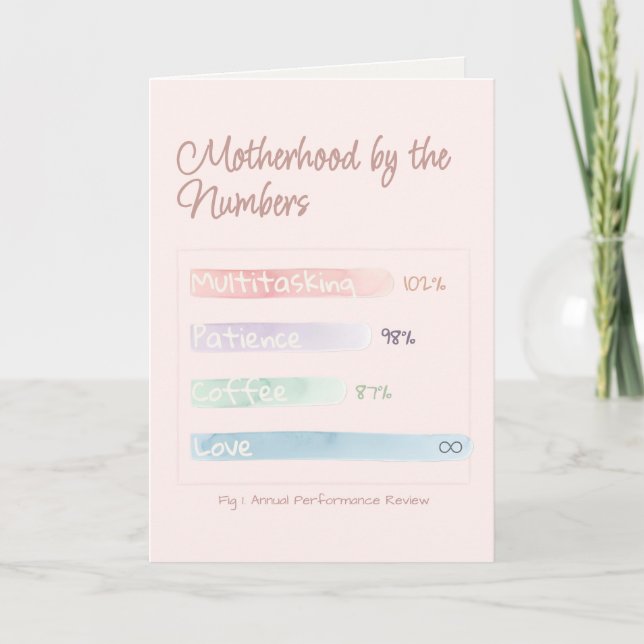 Tarjeta Soft Data | By the Numbers Mother's Day Folded (Anverso)