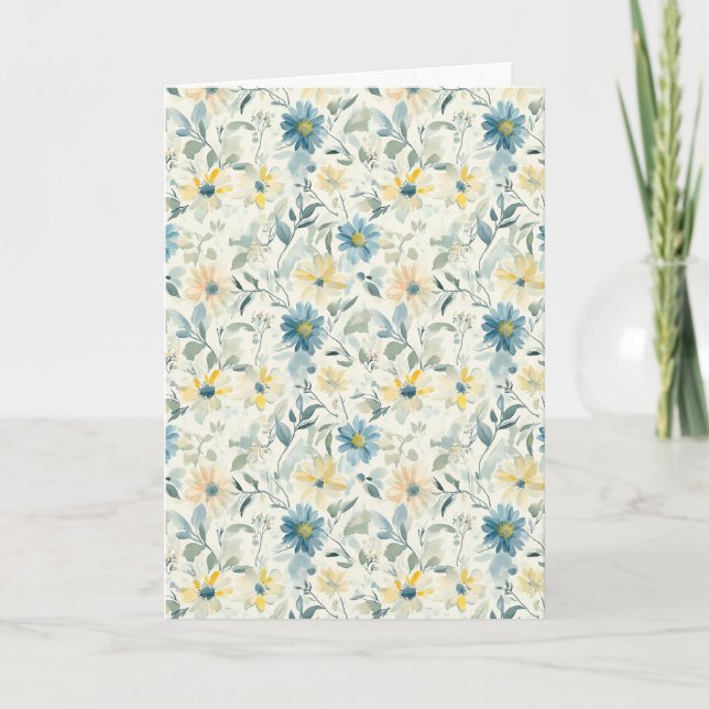 Tarjeta Soft Meadow Daisy Watercolor Birthday (Anverso)