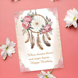 Tarjeta Soft Neutral Floral Birthday
