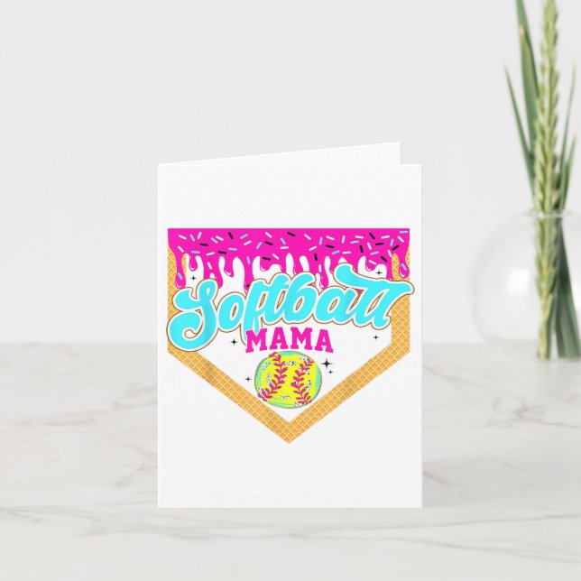 Tarjeta Softball Mama Drip Ice Cream Driam Game Day Sof (Anverso)
