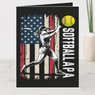 Tarjeta Softball Papá Bandera Americana EEUU