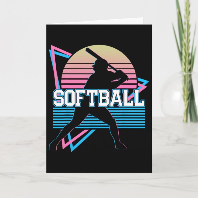 Tarjeta Softball Player Retro  (Anverso)