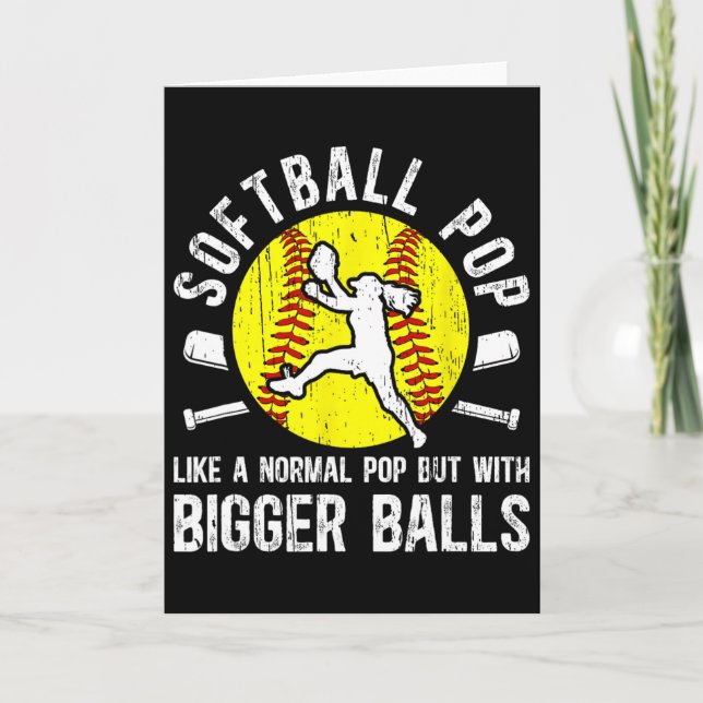 Tarjeta Softball Pop Grandpa Funny Pop Of A Softball Playe (Anverso)